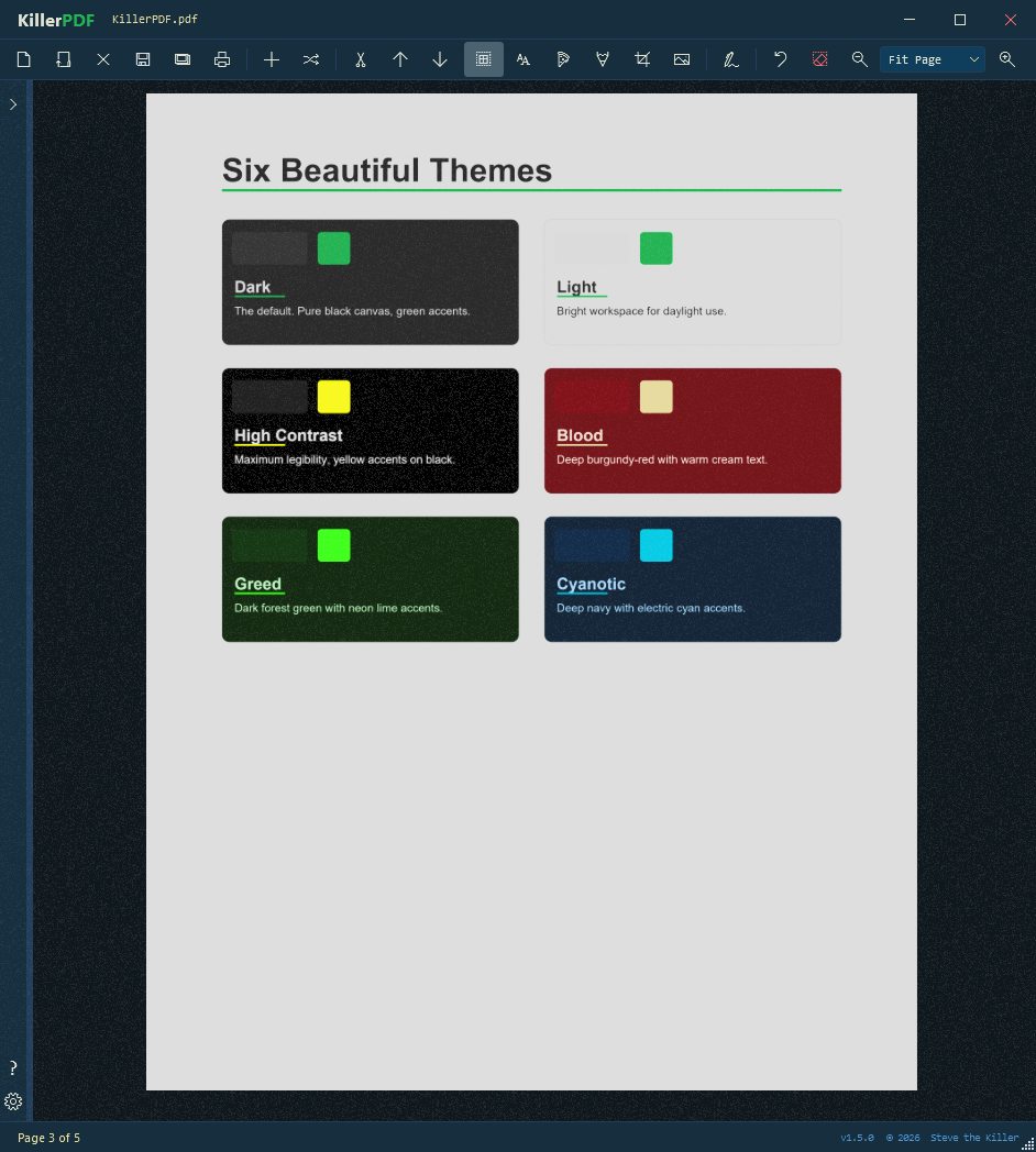 KillerPDF Cyanotic theme
